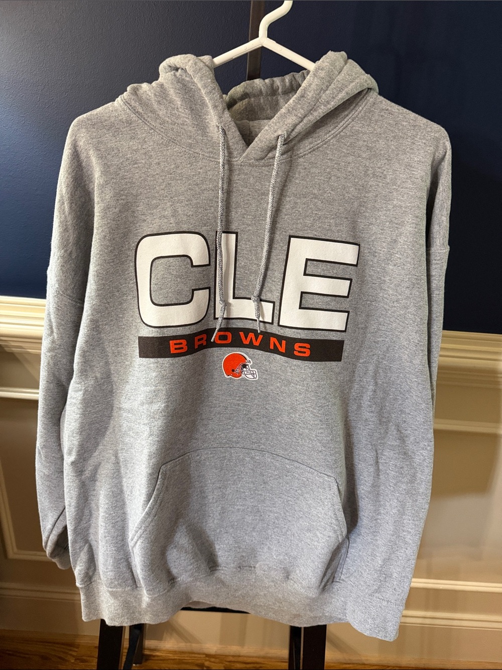 NFL Gray Cleveland Browns Hoodie with Orange Accent